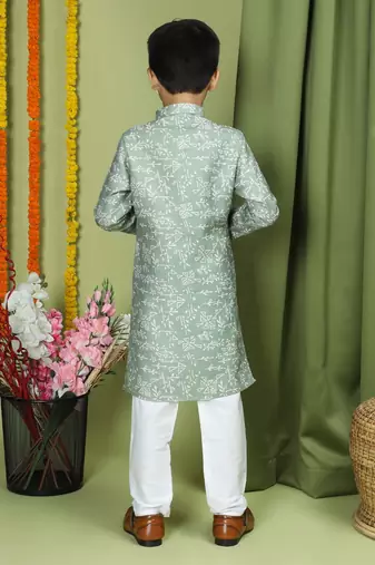 Tabard Cotton Full Sleeve Regular Fit Printed Kurta For Boys