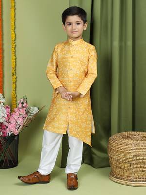 Tabard Cotton Full Sleeve Regular Fit Printed Kurta For Boys 1