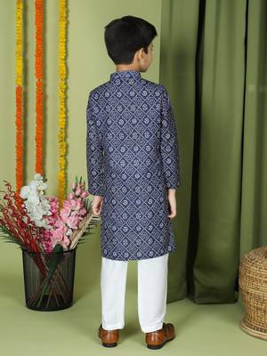 Tabard Cotton Full Sleeve Regular Fit Printed Kurta For Boys 2