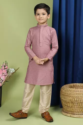Tabard Cotton Full Sleeve Regular Fit Printed Kurta Set For Boys