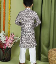 Tabard Cotton Full Sleeve Regular Fit Printed Kurta Set For Boys