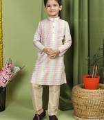 Tabard Cotton Full Sleeve Regular Fit Printed Kurta Set For Boys