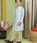 Tabard Cotton Full Sleeve Regular Fit Printed Kurta Set For Boys