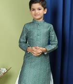 Tabard Cotton Full Sleeve Regular Fit Printed Kurta Set For Boys