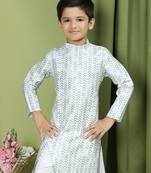 Tabard Cotton Full Sleeve Regular Fit Printed Kurta Set For Boys