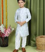 Tabard Cotton Full Sleeve Regular Fit Printed Kurta Set For Boys