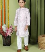 Tabard Cotton Full Sleeve Regular Fit Printed Kurta Set For Boys
