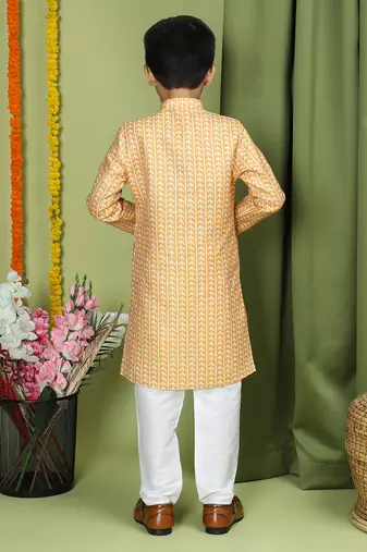 Tabard Cotton Full Sleeve Regular Fit Printed Kurta Set For Boys