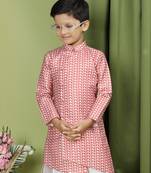 Tabard Cotton Full Sleeve Regular Fit Printed Kurta Set For Boys