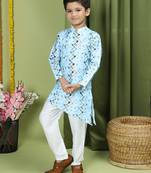 Tabard Cotton Full Sleeve Regular Fit Printed Kurta Set For Boys