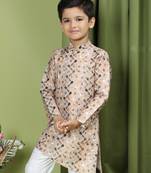 Tabard Cotton Full Sleeve Regular Fit Printed Kurta Set For Boys