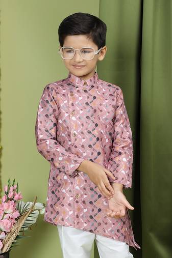 Tabard Cotton Full Sleeve Regular Fit Printed Kurta Set For Boys