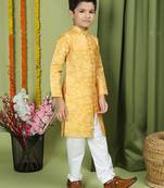 Tabard Cotton Full Sleeve Regular Fit Printed Kurta Set For Boys