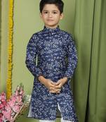 Tabard Cotton Full Sleeve Regular Fit Printed Kurta Set For Boys
