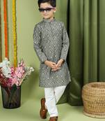 Tabard Cotton Full Sleeve Regular Fit Printed Kurta Set For Boys