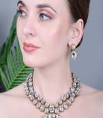 JN Handicraft Kundan Stone Antique Plated Traditional Jewellery Set