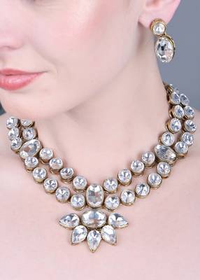 JN Handicraft Kundan Stone Antique Plated Traditional Jewellery Set 3