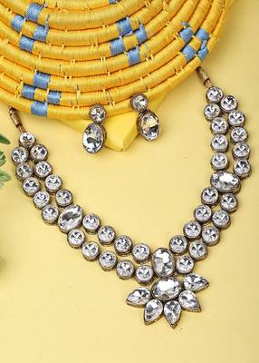 JN Handicraft Kundan Stone Antique Plated Traditional Jewellery Set 4