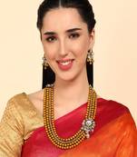 JN Handicraft Traditional Four Layer Pearl and Kundan Jewellery Set