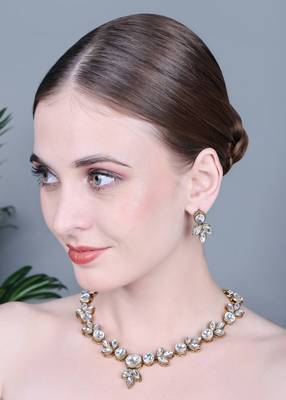 JN Hnadicraft Stylish Copper Plated Twinkling Leaves Necklace Set 2