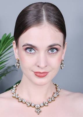 JN Hnadicraft Stylish Copper Plated Twinkling Leaves Necklace Set 3