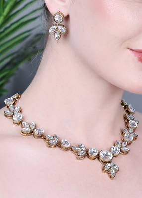 JN Hnadicraft Stylish Copper Plated Twinkling Leaves Necklace Set 4