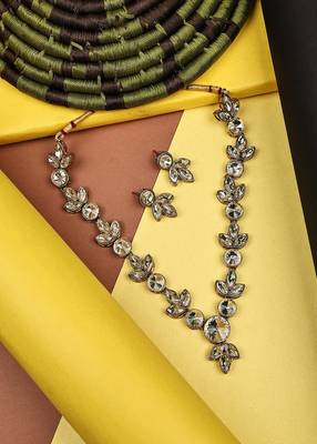 JN Hnadicraft Stylish Copper Plated Twinkling Leaves Necklace Set 5