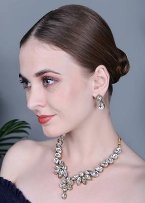 JN Hnadicraft Stylish Copper Plated Twinkling Leaves Necklace Set 2