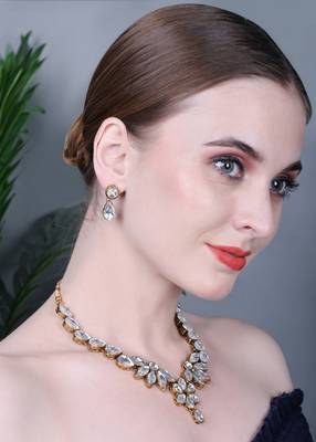 JN Hnadicraft Stylish Copper Plated Twinkling Leaves Necklace Set 3