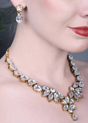 JN Hnadicraft Stylish Copper Plated Twinkling Leaves Necklace Set 4