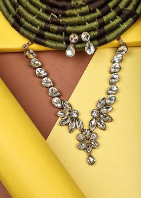 JN Hnadicraft Stylish Copper Plated Twinkling Leaves Necklace Set 5