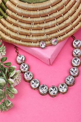 JN Handicraft Stylish Round Kundan & Alloy Womens Jewellery Sets