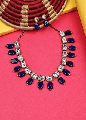 JN Handicraft Stylish Antique Blue Beads Kundan & Alloy Womens Jewellery Sets 4