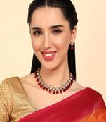 JN Handicraft Maroon Pearl and Kundan Jewellery Set