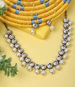 JN Handicraft White Pearl and Kundan Jewellery Set