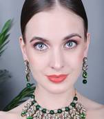 JN Handicraft Green Colour Kundan Chokar Necklace set