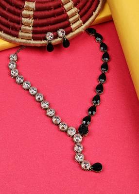 JN Handicraft Unique Black & white Stone Studded Kundan Necklace Set 4