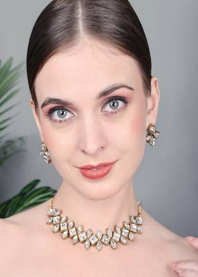 JN Handicraft Stylish Copper Plated Twinkling Leaves Chokar Necklace 1