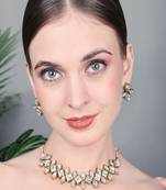 JN Handicraft Stylish Copper Plated Twinkling Leaves Chokar Necklace