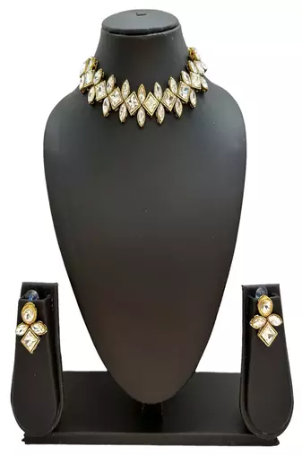 JN Handicraft Stylish Copper Plated Twinkling Leaves Chokar Necklace
