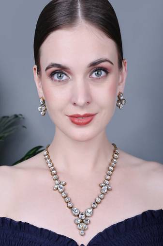 JN Handicraft Stylish Copper Plated Twinkling  Necklace Set