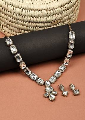 JN Handicraft Stylish Copper Plated Twinkling  Necklace Set 1