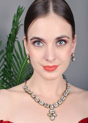 JN Handicraft Stylish Copper Plated Twinkling  Necklace Set 2