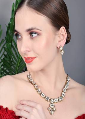 JN Handicraft Stylish Copper Plated Twinkling  Necklace Set 3