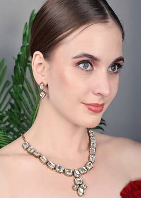 JN Handicraft Stylish Copper Plated Twinkling  Necklace Set 4