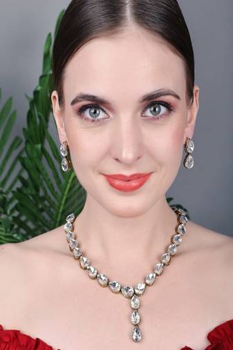 JN Handicraft Stylish Copper Plated Twinkling  Necklace Set