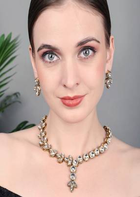 JN Hnadicraft Stylish Copper Plated Twinkling Leaves Necklace Set 1