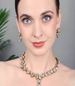 JN Hnadicraft Stylish Copper Plated Twinkling Leaves Necklace Set