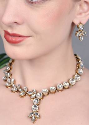 JN Hnadicraft Stylish Copper Plated Twinkling Leaves Necklace Set 2