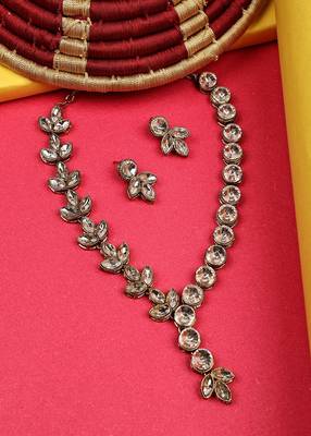 JN Hnadicraft Stylish Copper Plated Twinkling Leaves Necklace Set 4